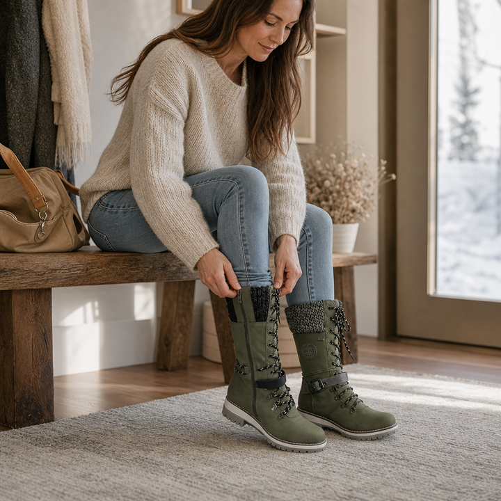 Snowbella | Knee-High Winter Boots – Side-Zip Design for Women