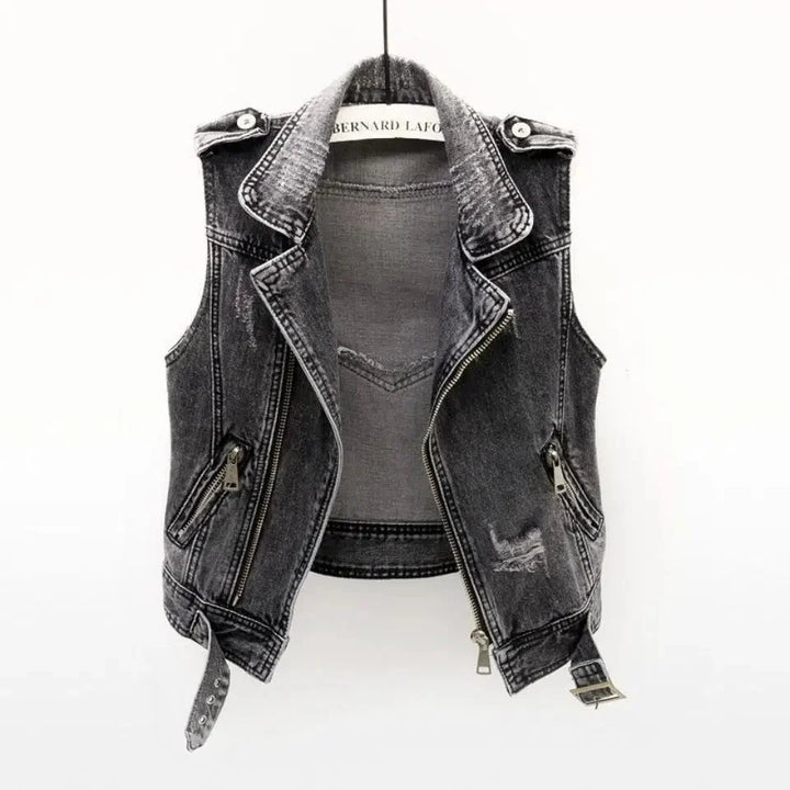 Liam | Edgy And Rugged Distressed Denim Vest