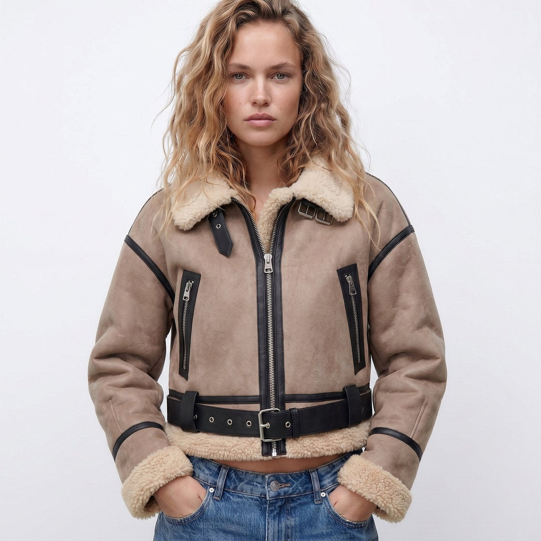 Elfriede | Bomber Jacket – Luxurious Reversible Shearling Design for Women