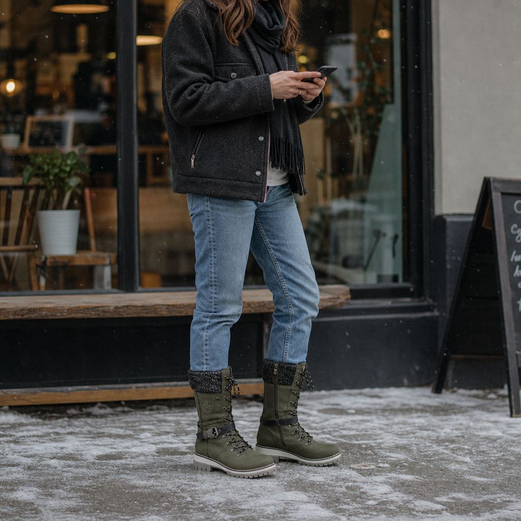 Snowbella | Knee-High Winter Boots – Side-Zip Design for Women