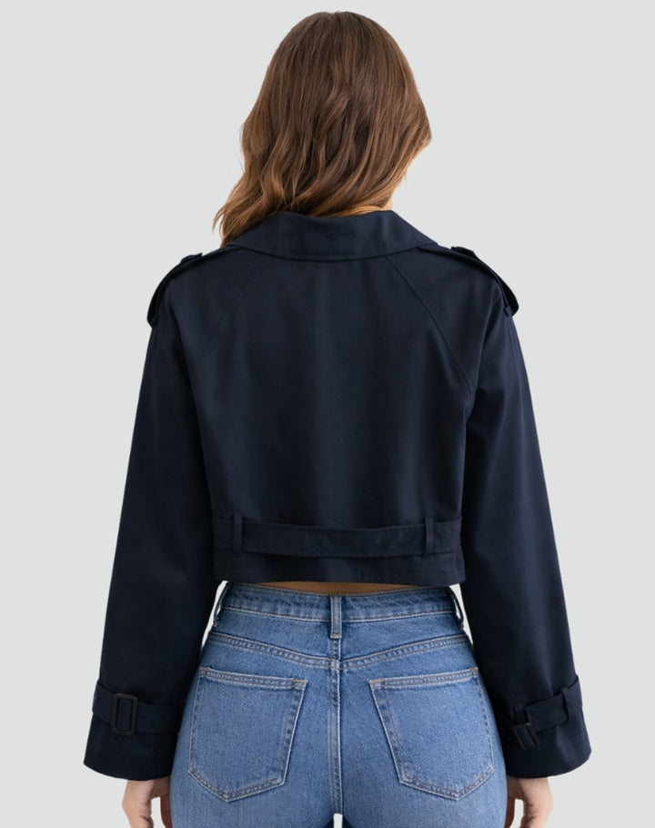 Charlotte | Chic Cropped Double-Breasted Trench Coat