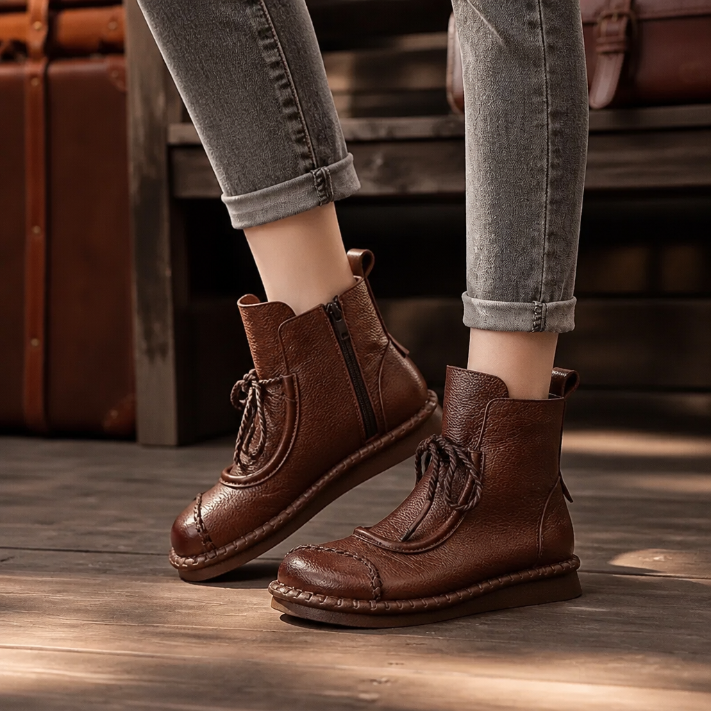 Marisol | Block-Heel Ankle Boots – Water-Resistant Style for Women