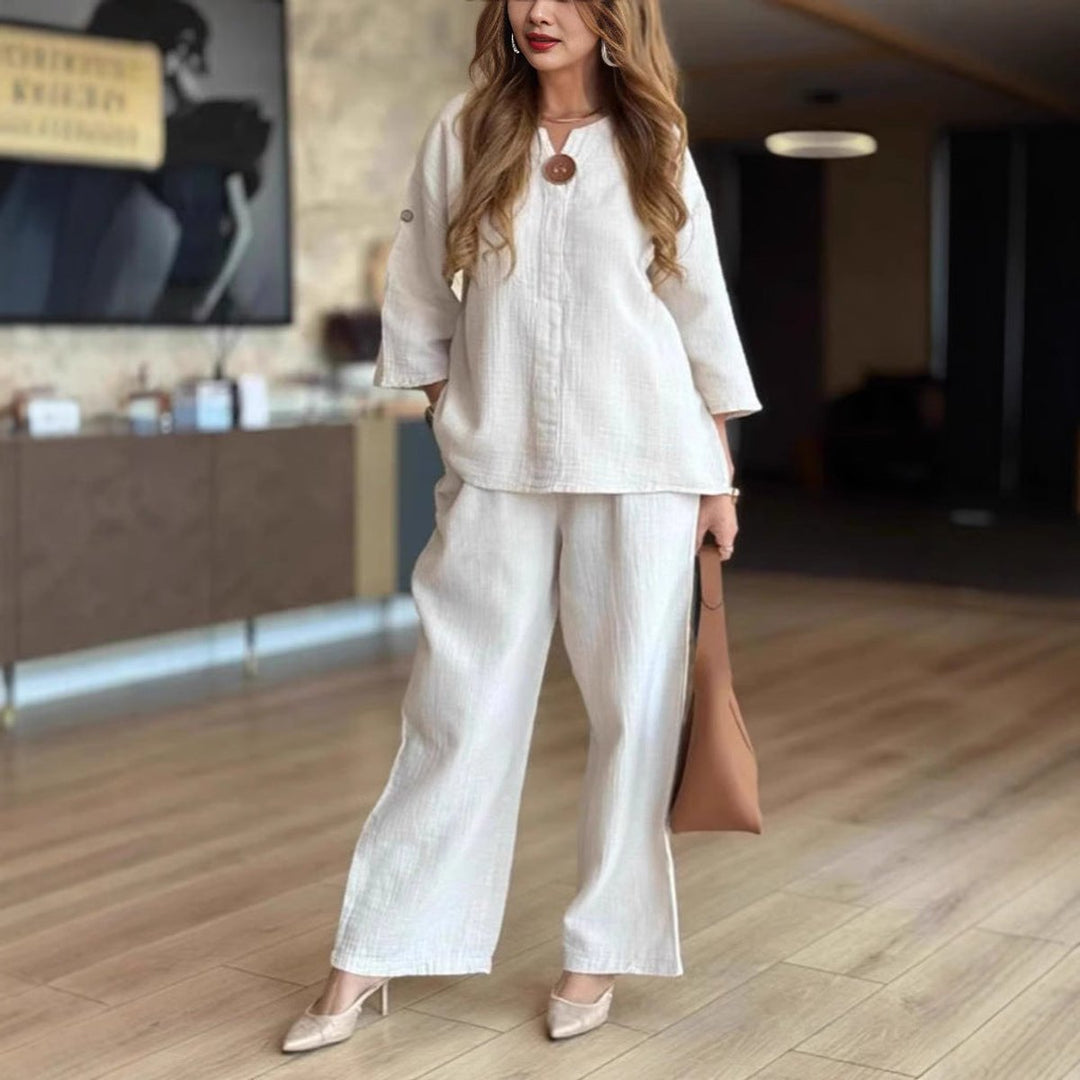 Gemma | Elegant Tunic & Wide-Leg Pants Two-Piece Set