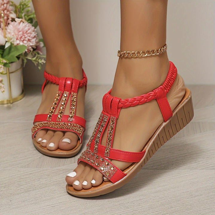 Frieda | Orthopedic Wedge Sandals – Stylish T-Strap Design for Women