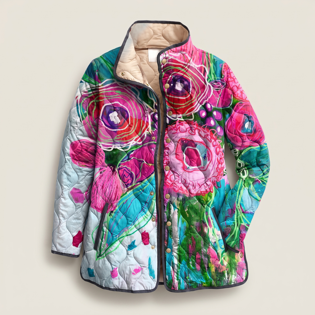 Mira | Quilted Jacket – Lightweight Floral Design for Women