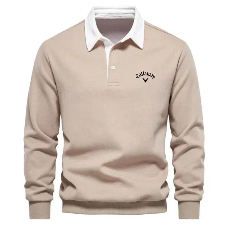 Ethan | Refined And Modern Contrast Collar Knit Polo Sweater