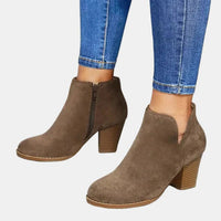 Patricia | Refined Suede Ankle Boots with a Supportive Block Heel