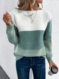Kayleigh | Stylish Color-Block Knitted Sweater