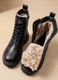 Clara | Stylish and Cozy Faux Fur Lined Ankle Snow Boots