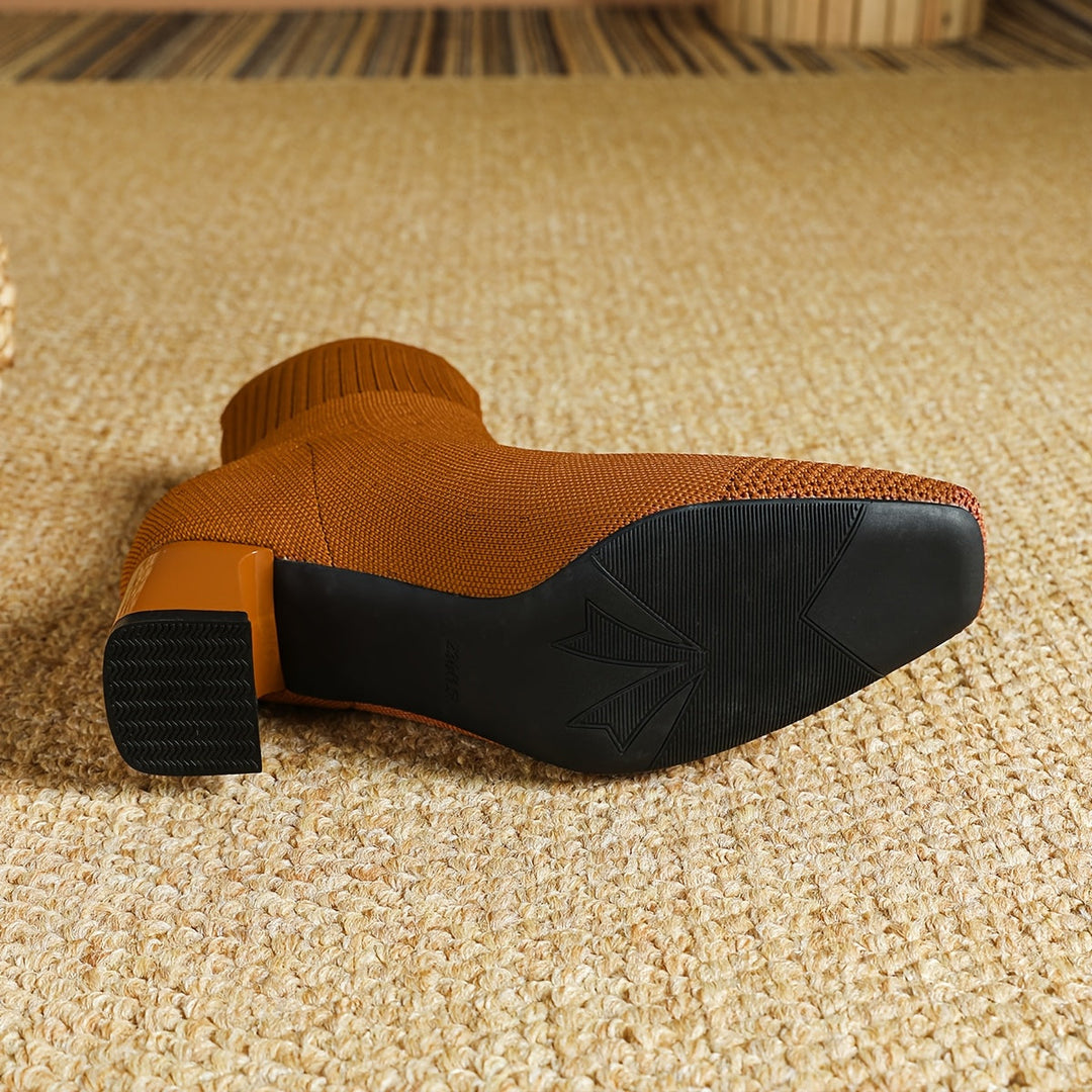 Josephine | Bottines chics et contemporaines à talon carré en maille