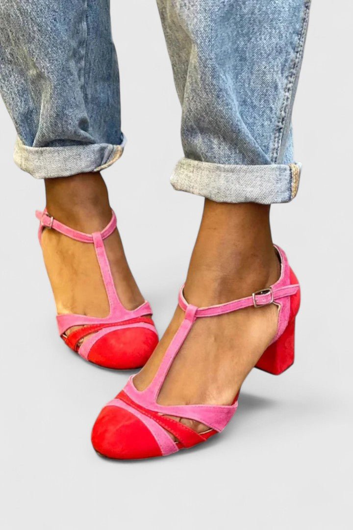 Jessica | Color Block Modern Heels – Stylish Everyday Comfort for Women