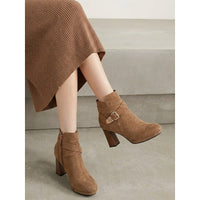 Julia | Classic and Refined Suede Block Heel Ankle Boots