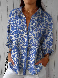 Isabelle | Stylish and Comfortable Floral Bird-Print Blouse