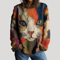 Charlotte | Playful And Artistic Cat Motif Knitted Sweater