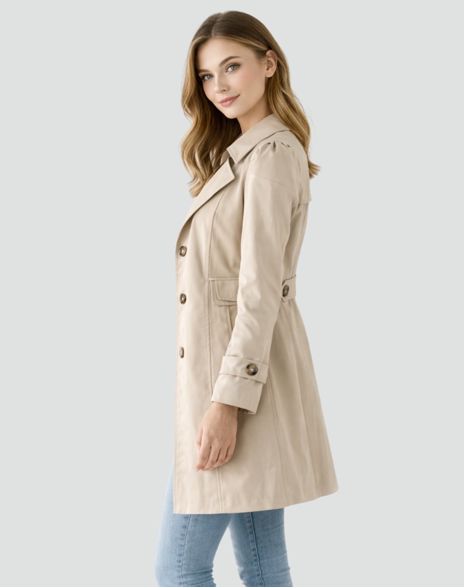Evelyn | Timeless Tailored Mid-Length Trench Coat