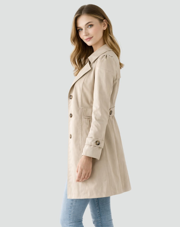 Evelyn | Timeless Tailored Mid-Length Trench Coat