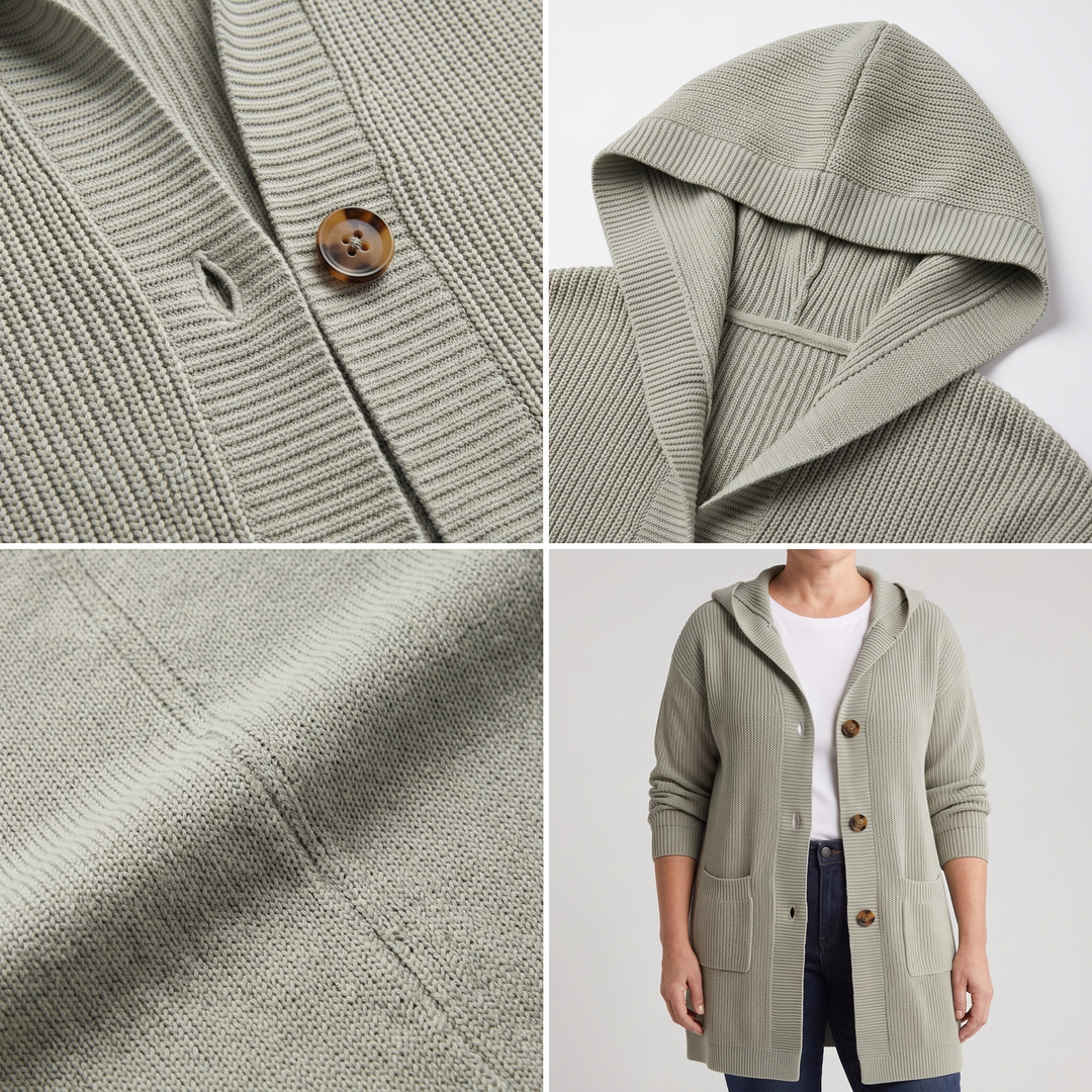 Waverly | Hooded Cardigan – Cozy Wool-Blend Layer for Women