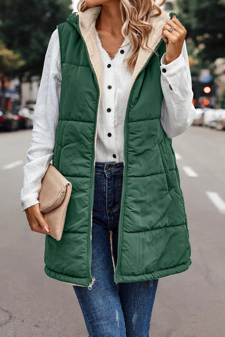 Valeria | Sporty And Chic Hooded Winter Vest
