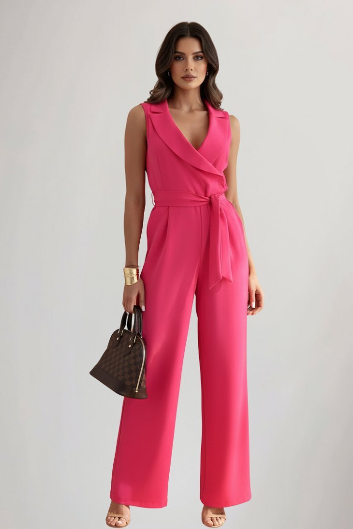 Amelie | Wide-Leg Jumpsuit – Elegant Blazer Collar for Women