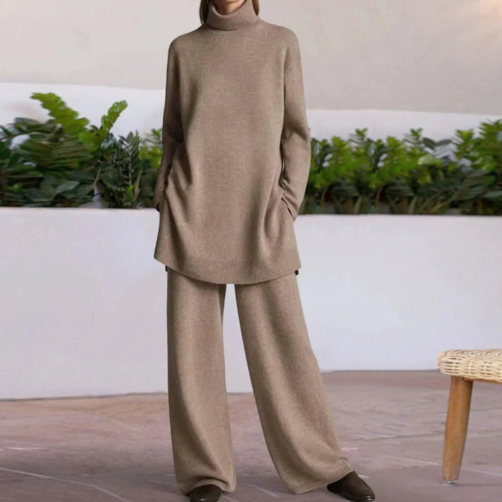 Zara | Cozy Turtleneck Knit Wide-Leg Two Piece Set
