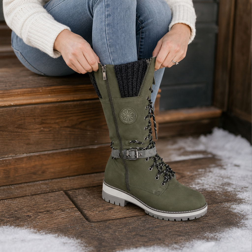 Snowbella | Knee-High Winter Boots – Side-Zip Design for Women