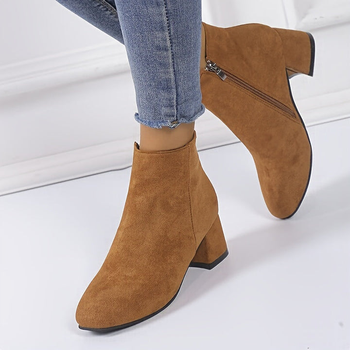 Adeline | Suede-Look Chelsea Ankle Boots with a Comfortable Low Heel