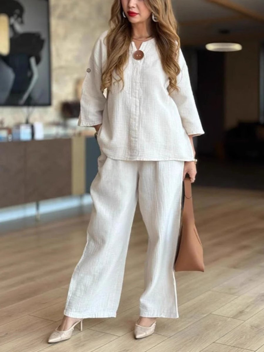 Gemma | Elegant Tunic & Wide-Leg Pants Two-Piece Set