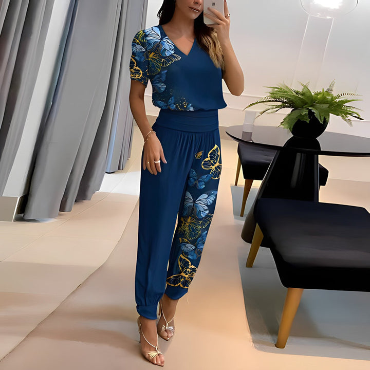 Hannah | Refined And Elegant Blouse And Pants Two Piece Set