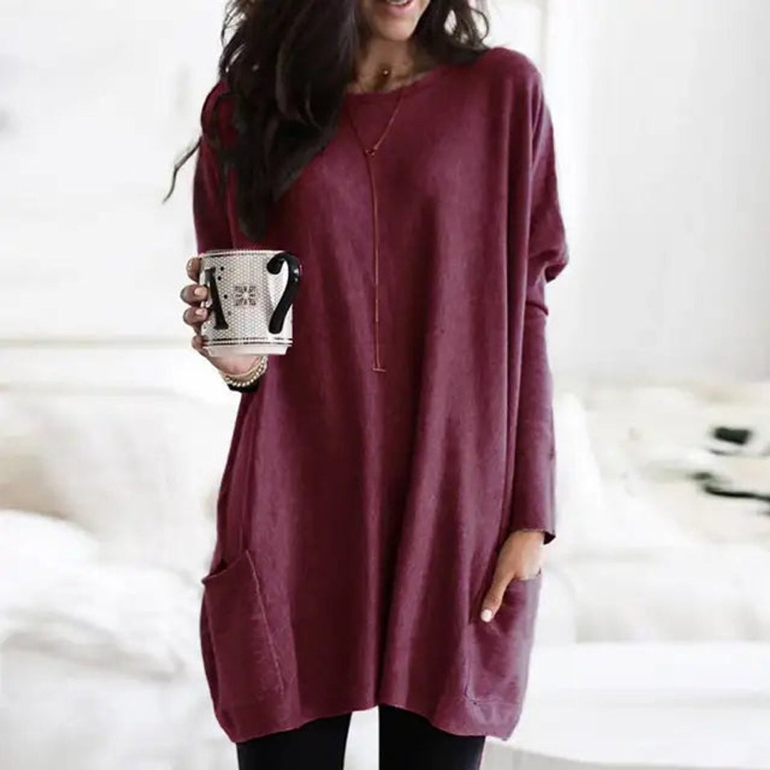 Evelyn | Cozy And Stylish Oversized Pocket Tunic Sweater