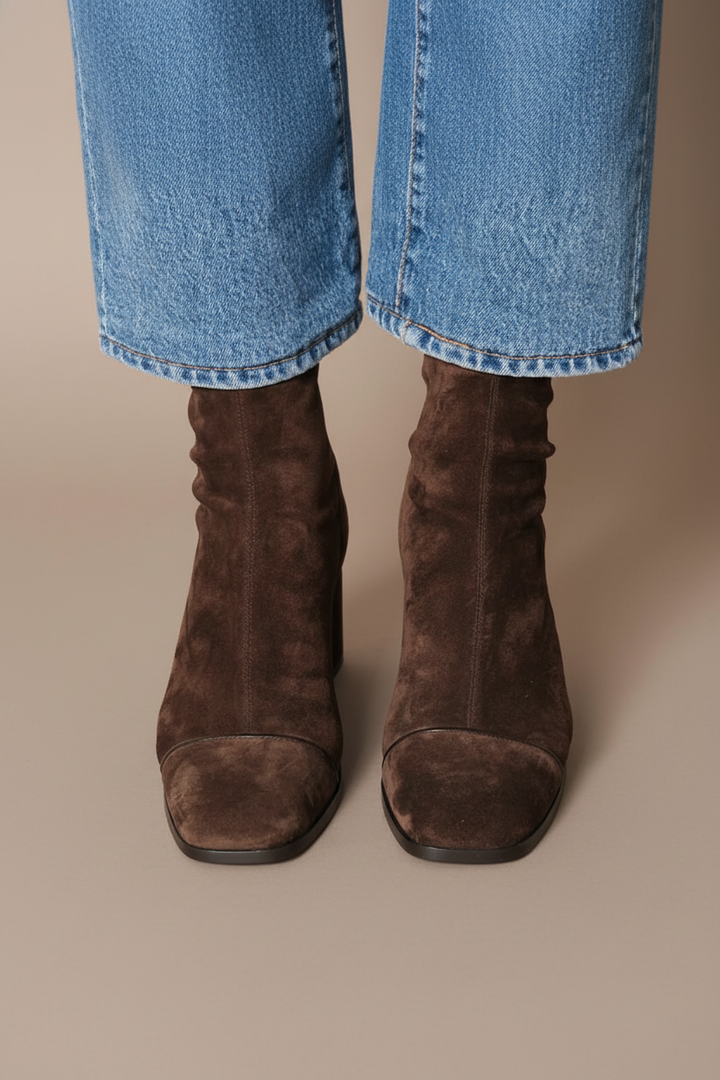 Amelia | Vintage-Stiefeletten mit eckiger Zehenpartie und modernem Blockabsatz