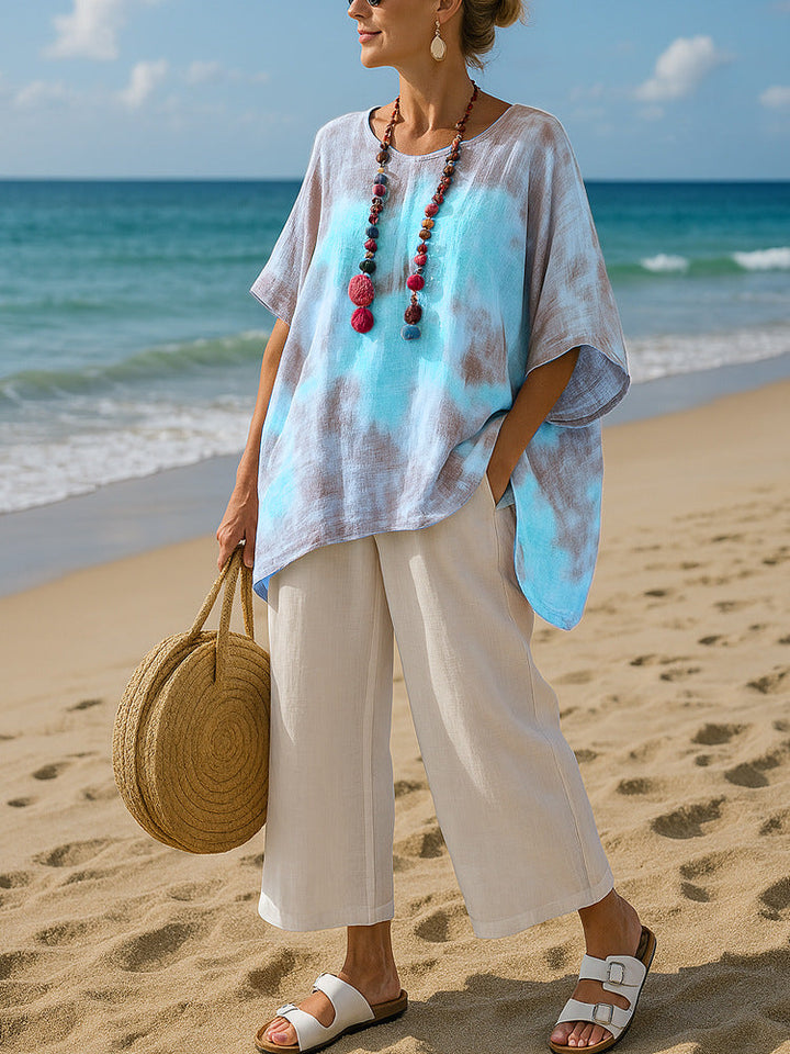Katrin | Gradient Asymmetric Hem Tunic Top