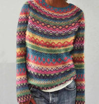 Edna | Colorful Striped Cotton-Blend Knit Sweater