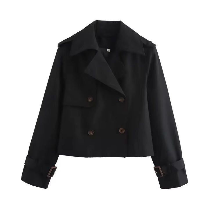Madeline | Modern Cropped Double-Breasted Trench Coat