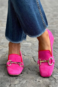 Liana | Bold And Stylish Metallic-Accent Loafers