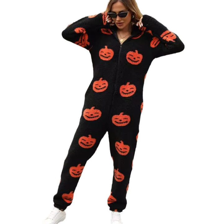 Felina | Halloween Jumpsuit – Cozy Hooded Fleece Design for Women