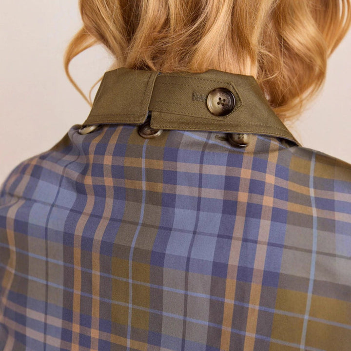 Victoria | Oversized Trench Coat with Checked Collar