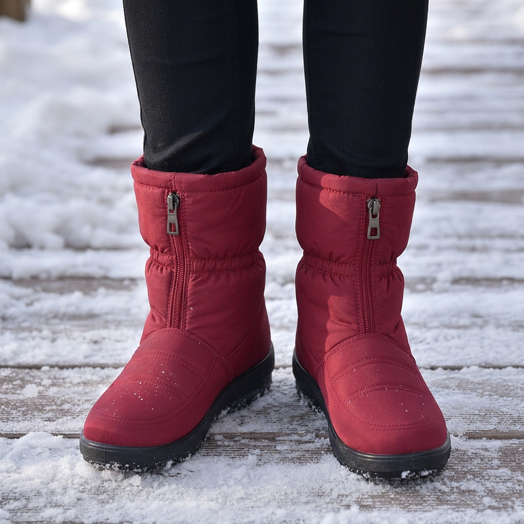Frostbella | Snow Boots – Quilted Zip-Up Style for Women