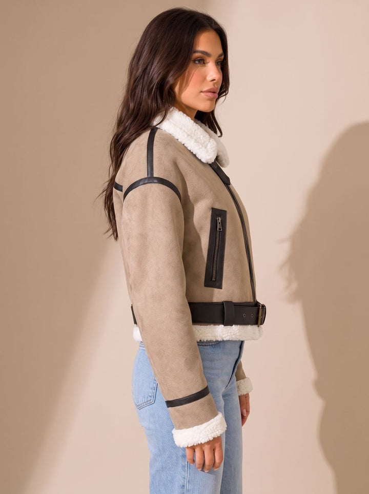 Marlene | Aviator Jacket – Short Teddy Style for Women