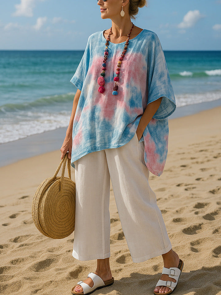 Katrin | Gradient Asymmetric Hem Tunic Top