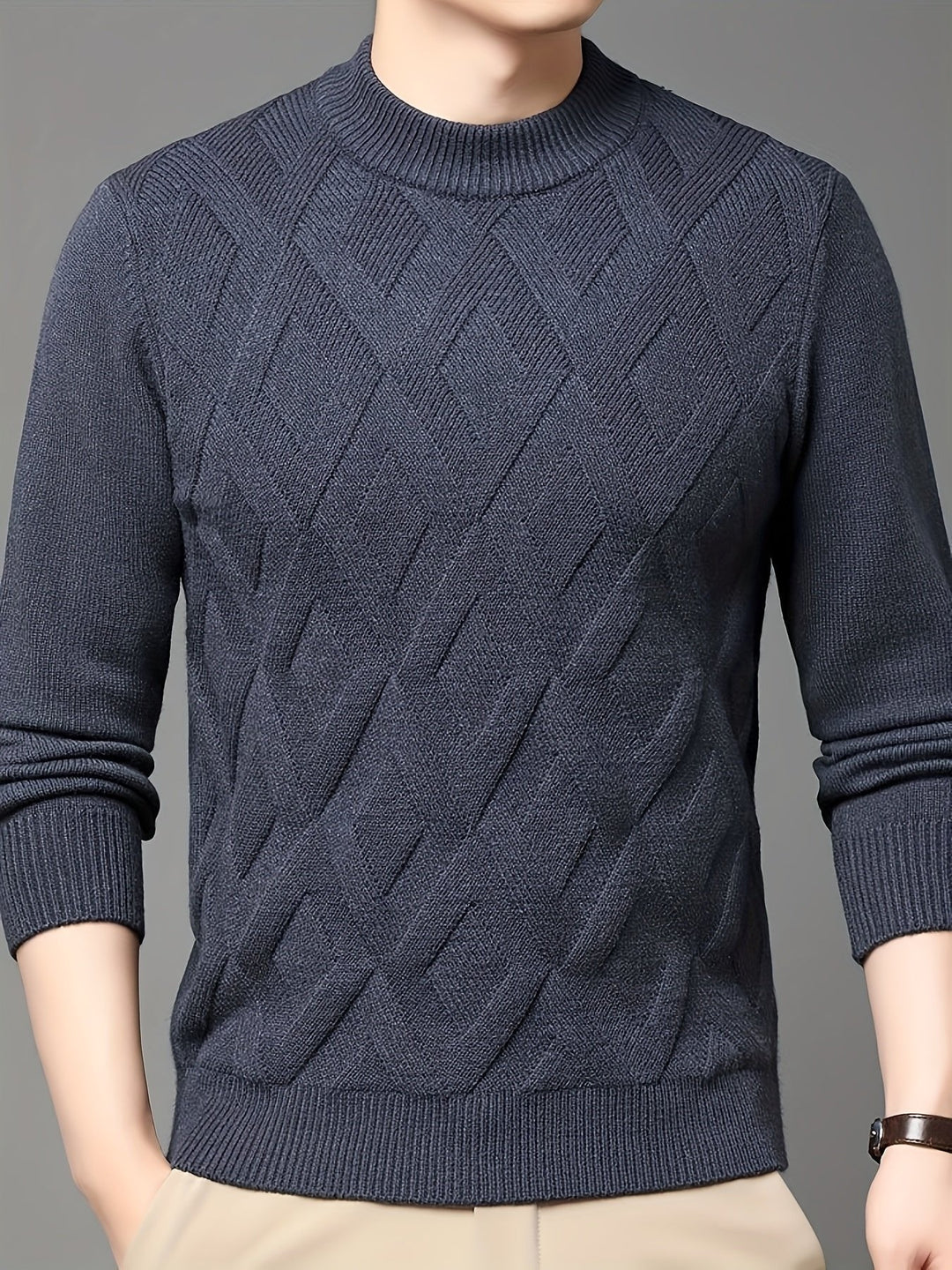 Elysian | Textured Mock-Neck Sweater for Effortless Style