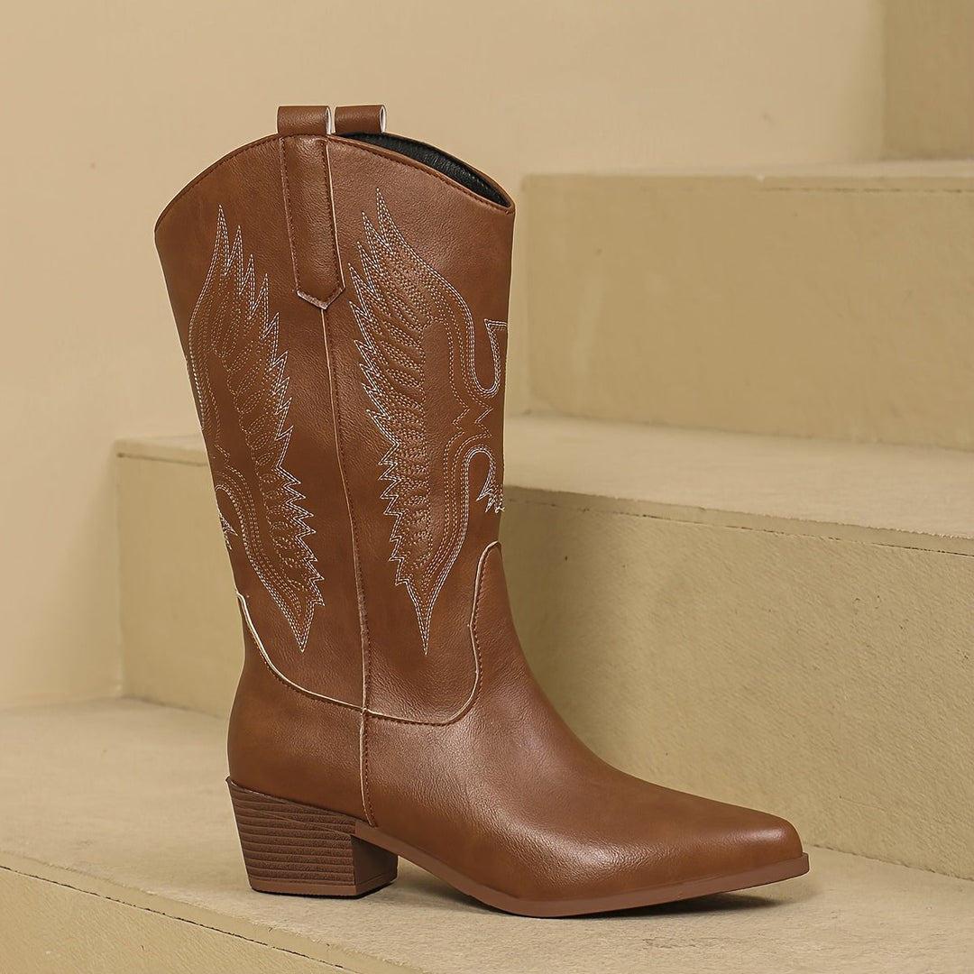 Seraphina | Stivali da cowboy audaci e artistici con ricami ad ala