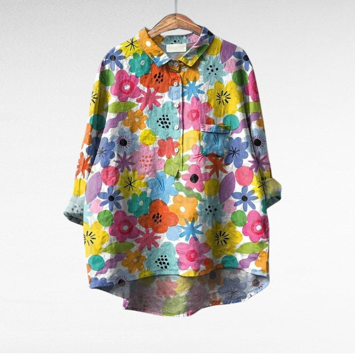 Colleen | Long Sleeve Blouse – Classic Multicolor Style
