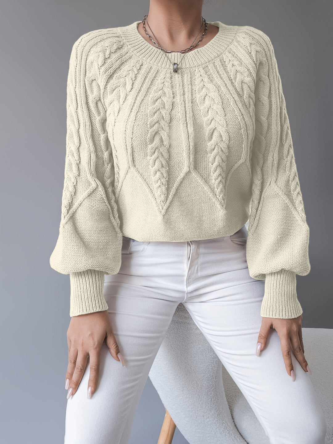 Ellis | Cable-Knit Sweater – Cozy Textured Style for Women