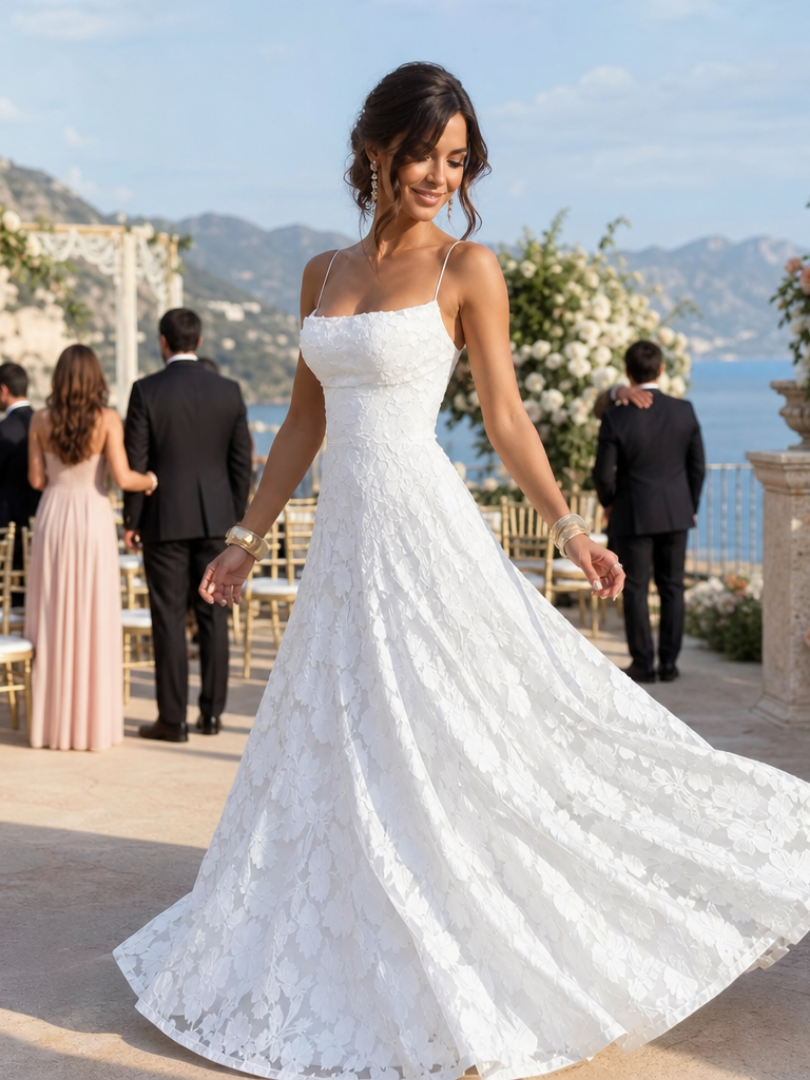 Lace Maxi Dress with Spaghetti Straps