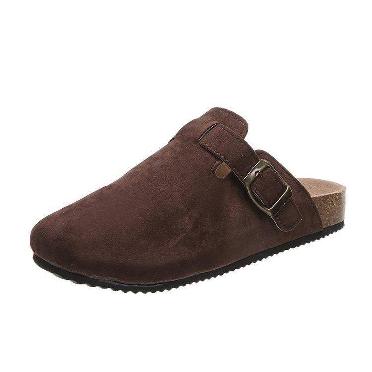 Victoria | Elegant Leather Buckled Slip-On Mules