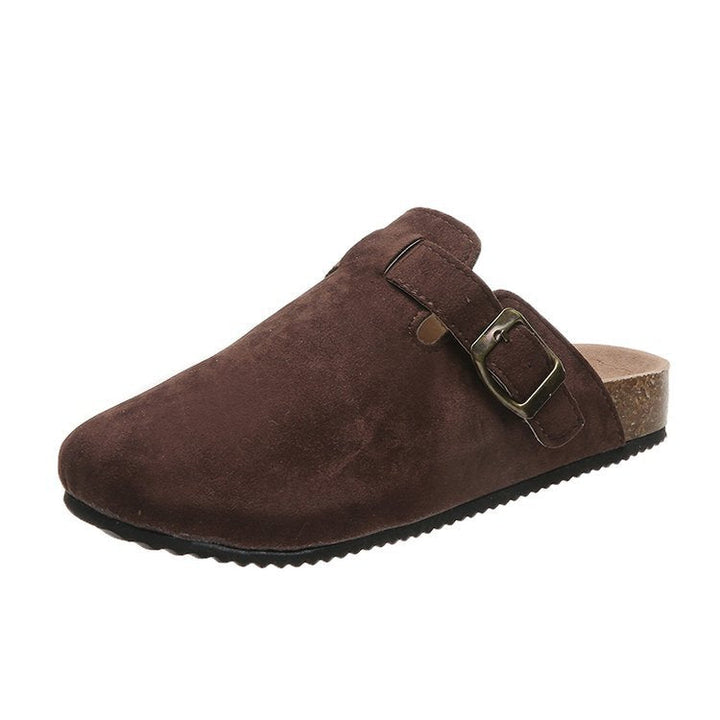 Victoria | Elegant Leather Buckled Slip-On Mules