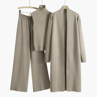 Camille | Three-Piece Roll-Neck Knit Layering Set