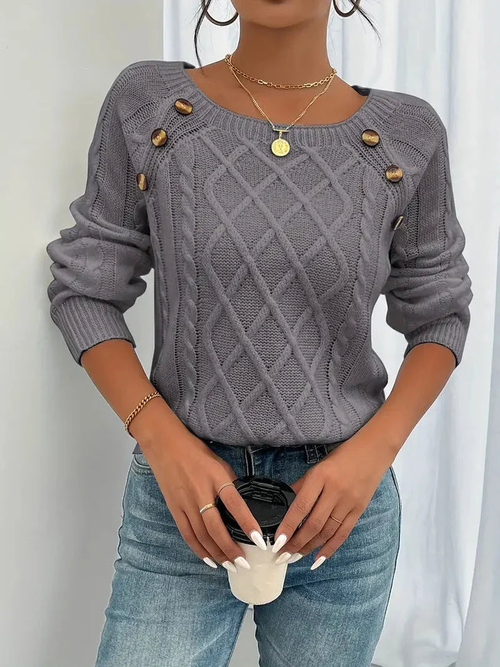 Lina | Cable Knit Sweater – Casual Style for Women
