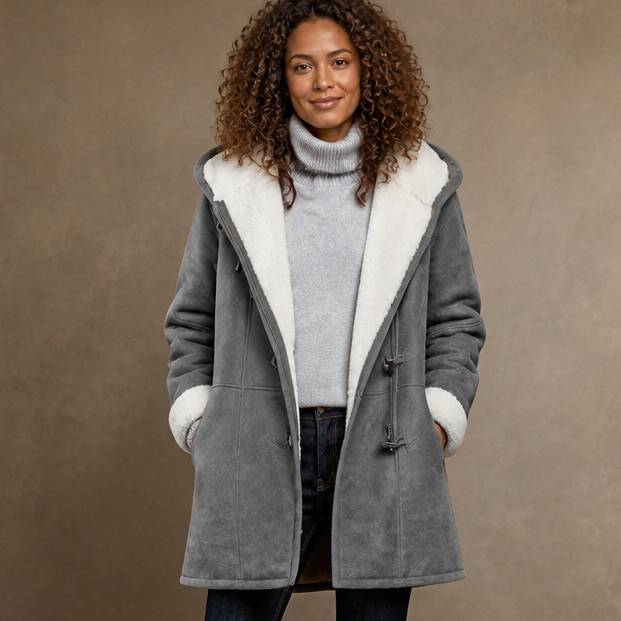 Wintlace | Hooded Duffle Coat – Warm Fleece-Lined Style for Women