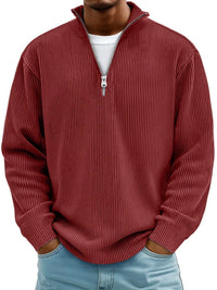 Robert | Modern Ribbed Quarter-Zip Knitted Sweater